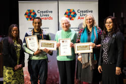 Celf Able and May Project Gardens accept their award