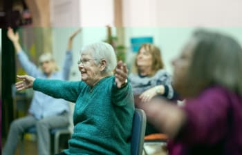 An older lady with Parkinson