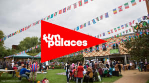 Fun Palaces banner and group of people having fun