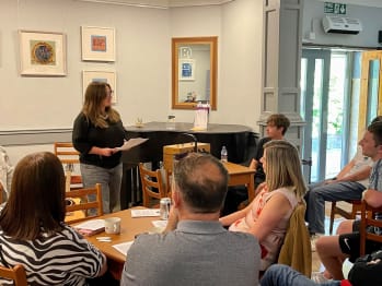 Artist Sharron Devine at Dundee Dramatic Society