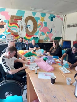 Collage workshop at Arts4All in East Kilbride
